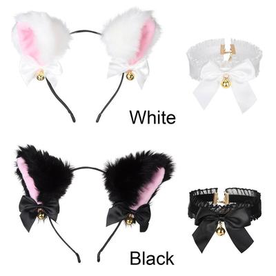 Party Plush Furry With Bells Cosplay Headwear Cat Ear Headband Fancy Dress Hairband Necklace