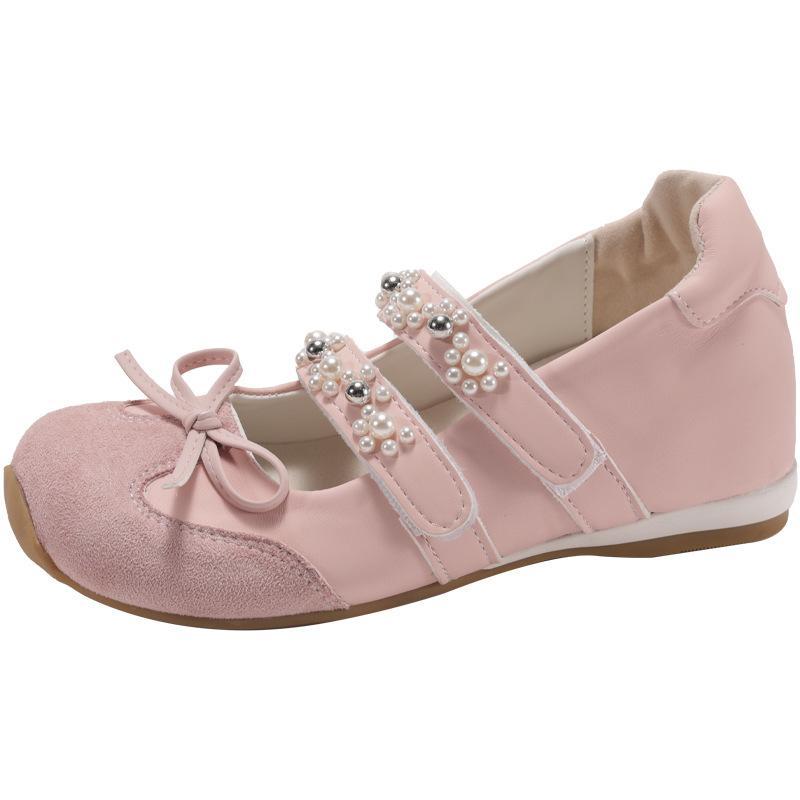 

Fashion Sweet Bowknot Sneakers Women 2025 Autumn Luxury Pearl Chain Mary Jane Shoes Soft Sole Non Slip Casual Shoes Zapatos De Mujer 40 розовый