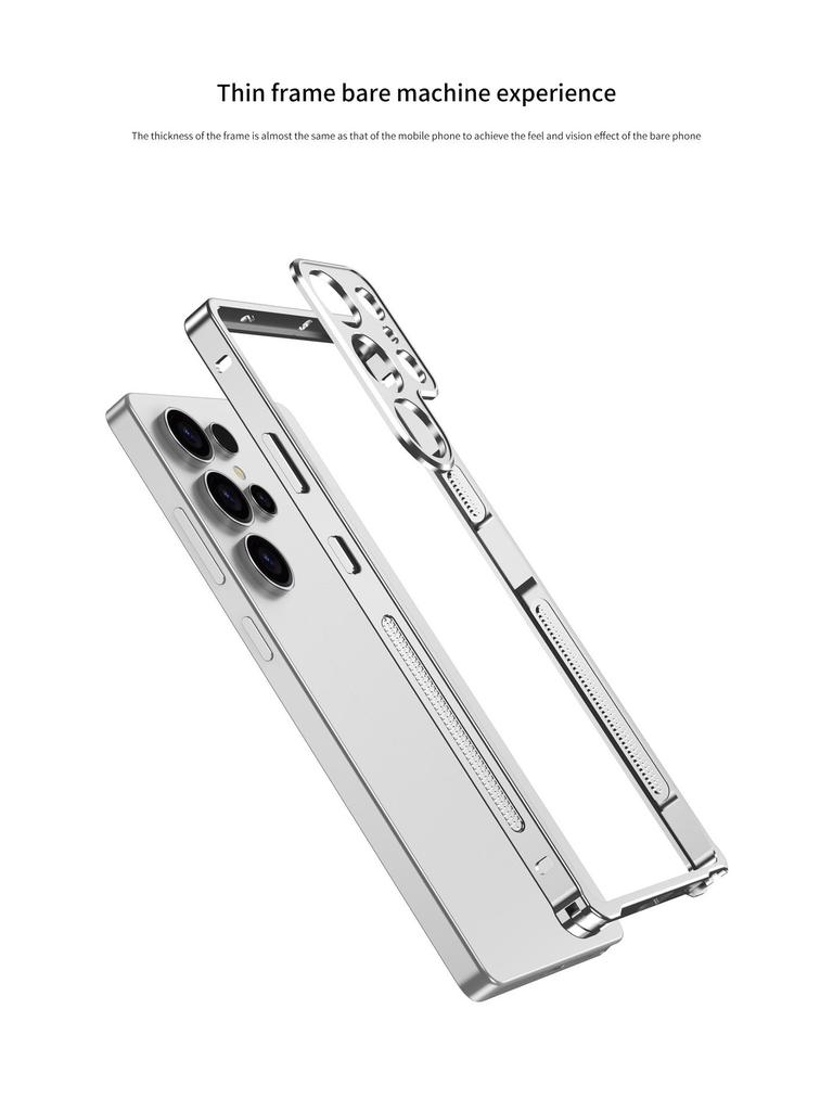 Samsung S25 Ultra Metal Frame Phone Case - Heat Dissipation, Bare Metal, Sea Horse Buckle Compatible with S24U