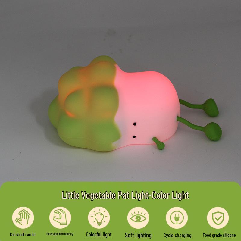 

Little Veggie Silicone Night Light: Rechargeable Bedside Lamp & Creative Gift Standard Box + USB Charging Cable