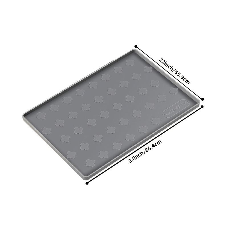 

Waterproof Under Sink Mat, Silicone Cabinet Protector with Raised Edges & Drip Tray, Heavy-Duty Leakproof for Bathroom (2 Sizes) 34x22in