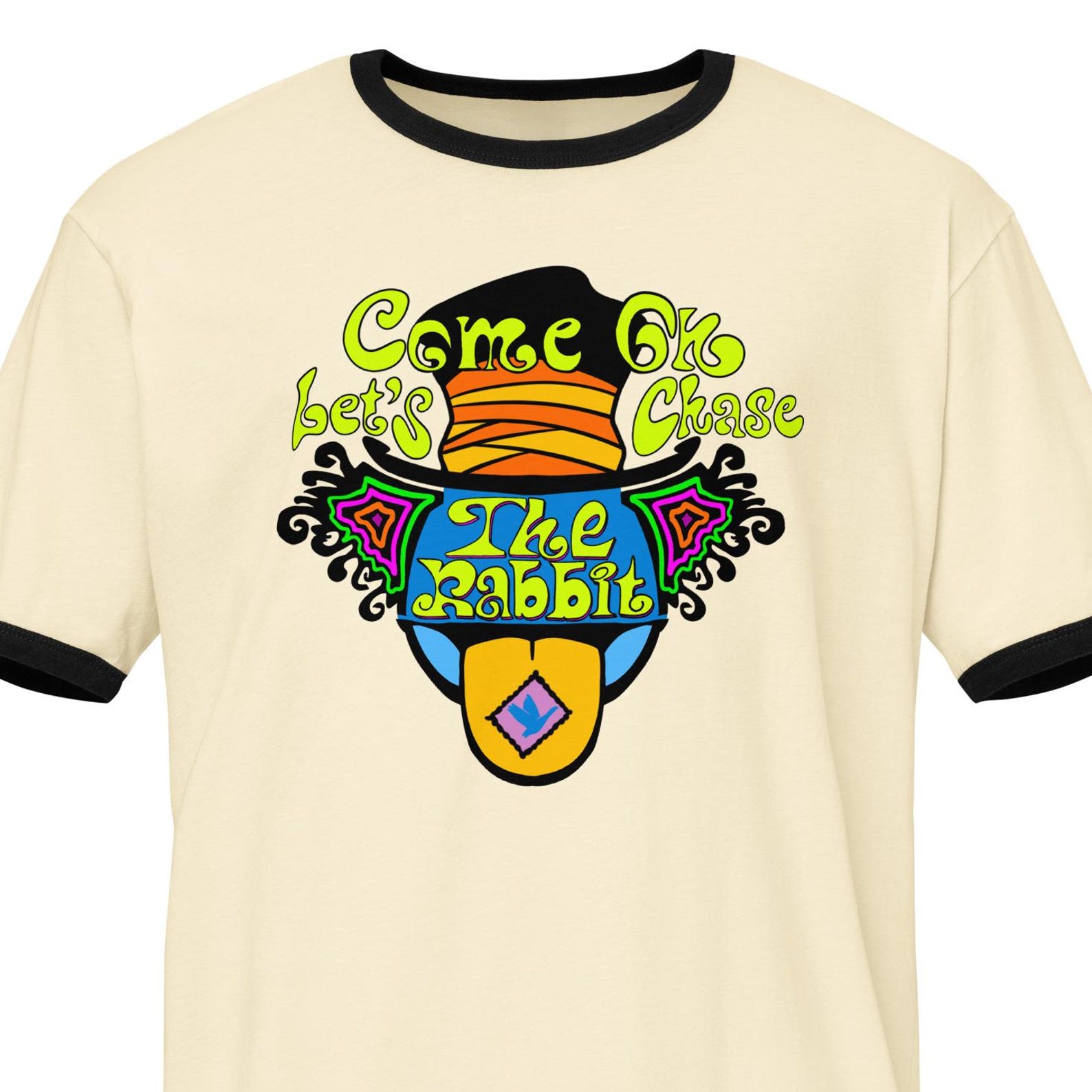 Come On Let s Chase The Rabbit - Unisex Ringer Tee, Goose Band Inspired M