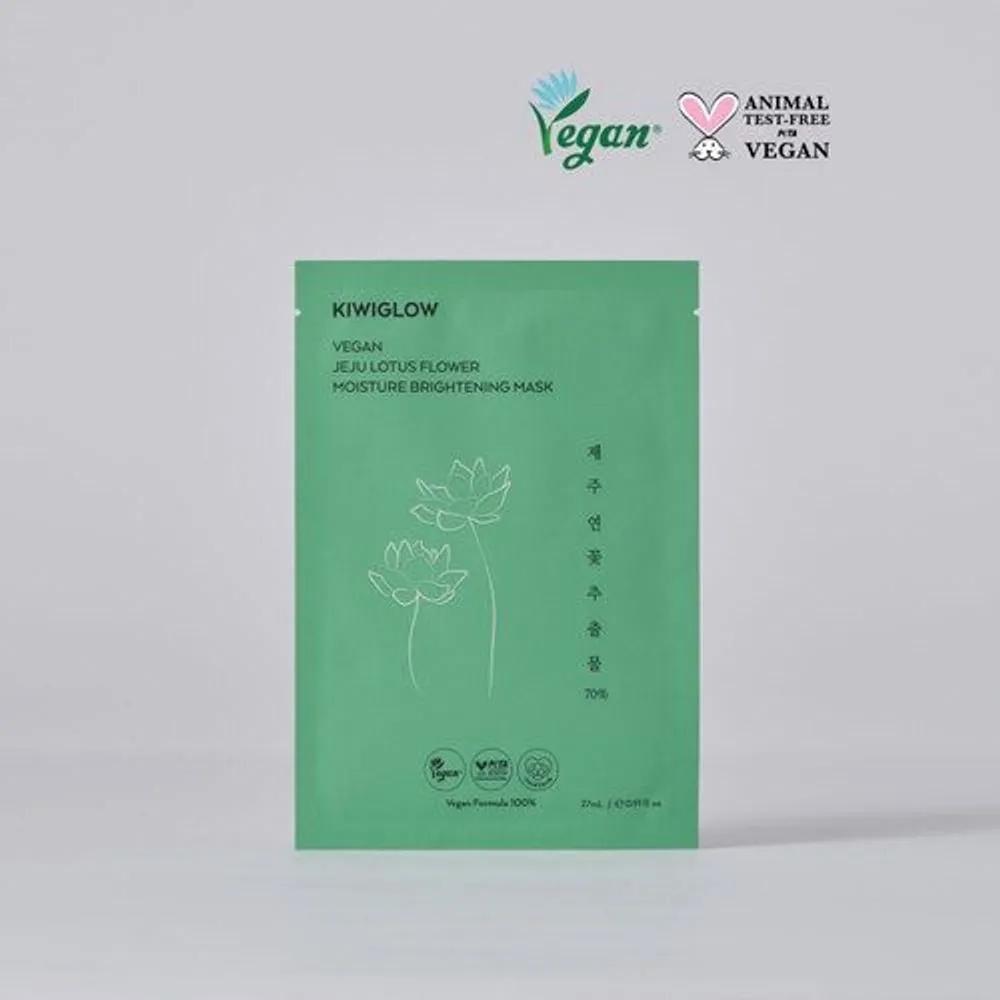 [10 Sheets] KIWIGLOW Vegan Jeju Lotus Moisture Whitening Mask Pack 27mL