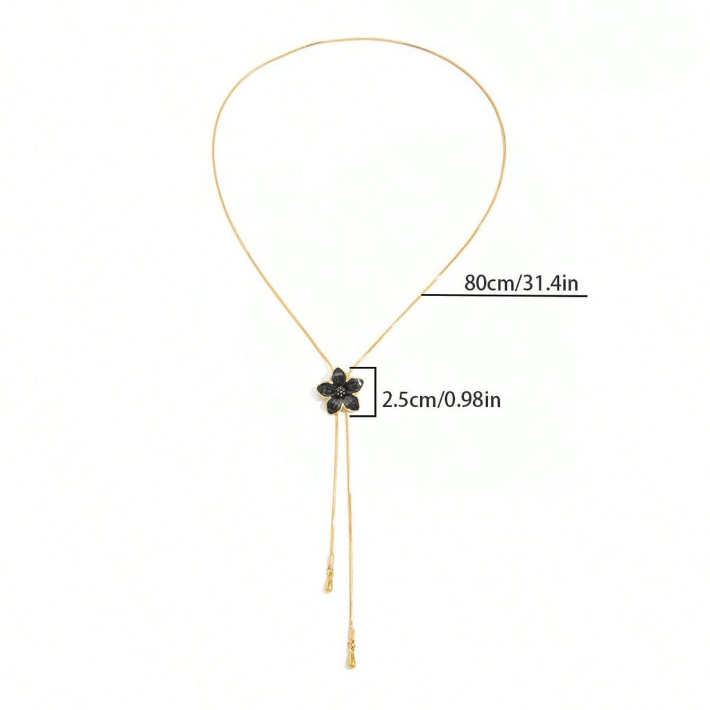 European and American Sweet Flower Necklace Women's Simple and Clear Vacation Pull Collarbone Necklace Ornament