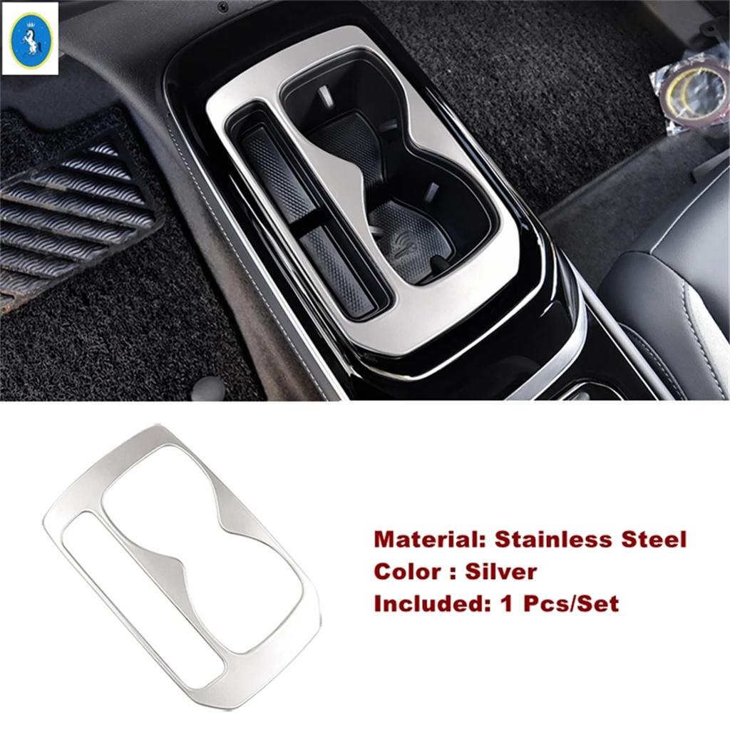 

Car Console Central Armrest Box Water Cup Holder Frame Decor Panel Cover Trim Accessories For VW Volkswagen ID.4 ID4 - 2024 Silver Style A