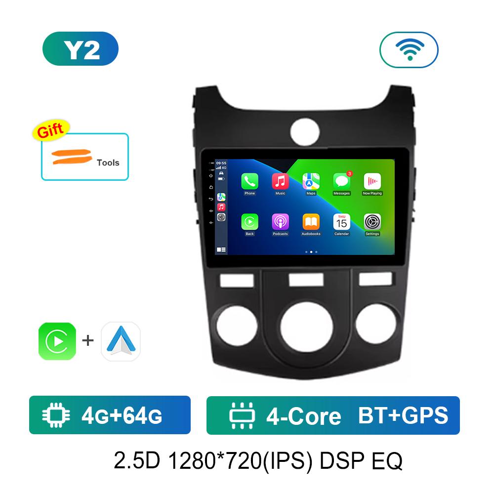 Android System 9 '' for KIA Cerato 2008 - 2014 Car Radio Multimedia Player Navi GPS WiFi IPS Screen 4G Head Unit Cooling Fan