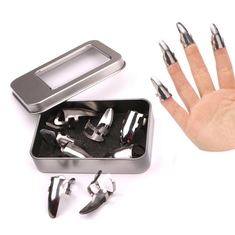8pcs Adjustable Metal Finger Thumb Picks Plectrum for Fingerstyle Guitar Bass