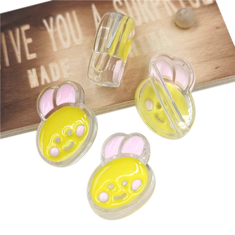 4Pcs 20*26mm Jewelry Making DIY For Necklace Bracelet Acrylic Rabbit Pendant Loose Beads