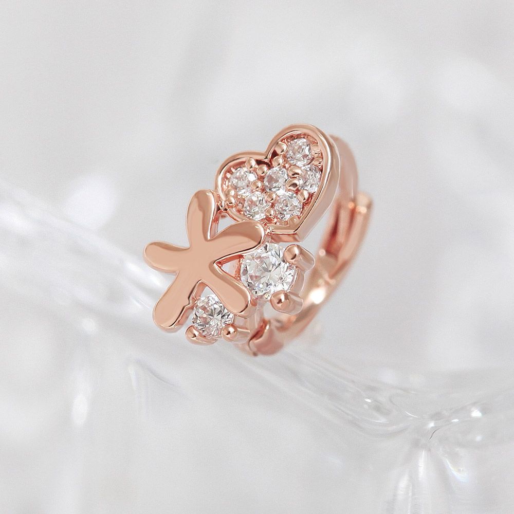 

Flower Ring Piercing Cubic Rose Gold Needle 14K Heart Bracelet