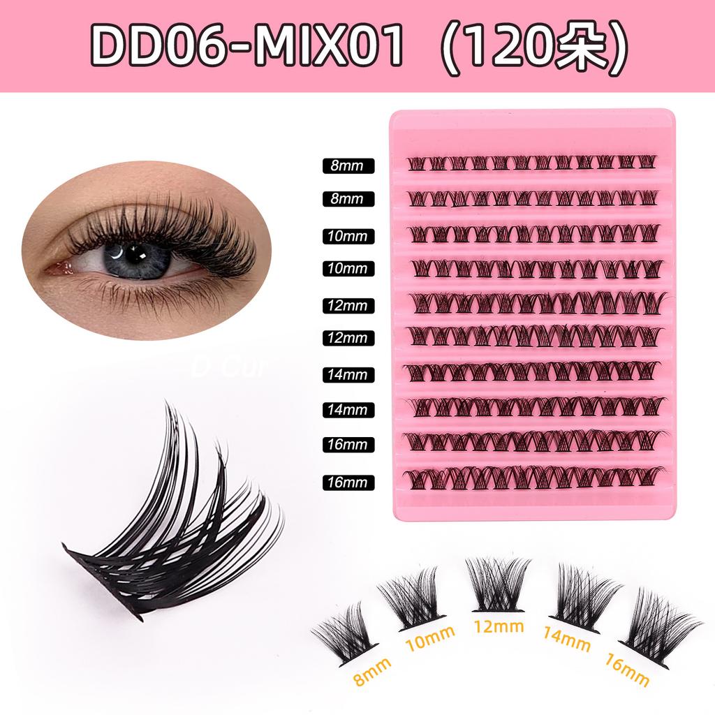 Segmented Eyelash Set, Thick False Eyelashes Three-Dimensional Diy Hot Melt Multi-Hair Grafted Eyelashes Fd Set