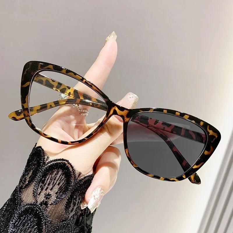 2025 New Advanced Sense of Myopia Glasses Women Men Trendy Fashion Cat Eyeglasses Frame Photochromic Full Rim Glasses 0 To 4.0