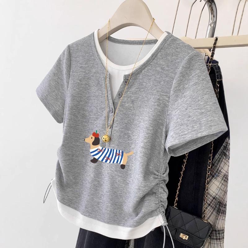 Women's Summer New Slim Fit Small Short Style All Design Sense Small Short Sleeved Top