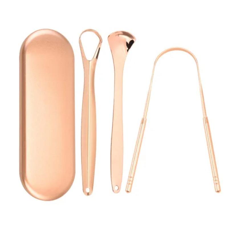 1/2/4 Pcs Reusable Stainless Steel Tongue Scraper Cleaner Fresh Breath Coated Oral Hygiene Care Tools