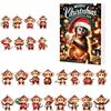 2D Christmas Advent Calendar Day Countdown with Hanging Ornaments, Christmas Tree Decorations for Holiday