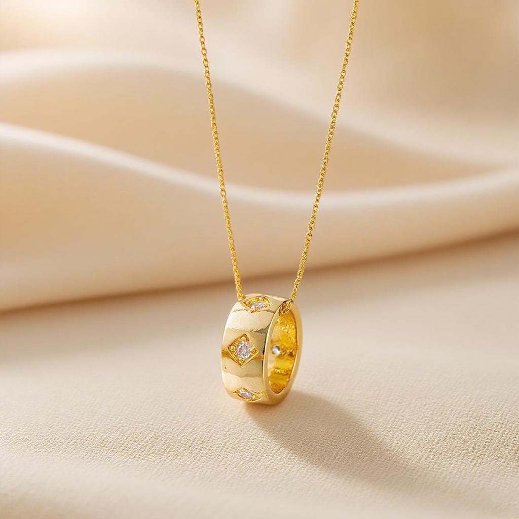 Elegant Light Luxury Zircon Necklace for Women - Gold-Plated, Simple Clavicle Chain