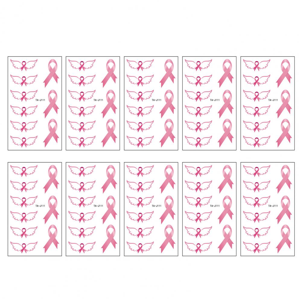 Adesivi Tatuaggio Nastro Rosa Adesivi Tatuaggio Fai da Te Donne Sensibilizzazione sul Cancro al Seno Tatuaggi Temporanei Arte Corporea Tatuaggi Impermeabili