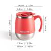 1Pcs Stainless Steel Mug with Rotating Lid 500ml (Blue/Khaki/Red) Stainless Steel Travel Cup with Lid, Shatterproof Mug with Handle, Stainless Steel