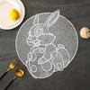 Placemat Heat Insulation PVC Tableware Pad Rabbit Style Dining Plate Mat Hollow