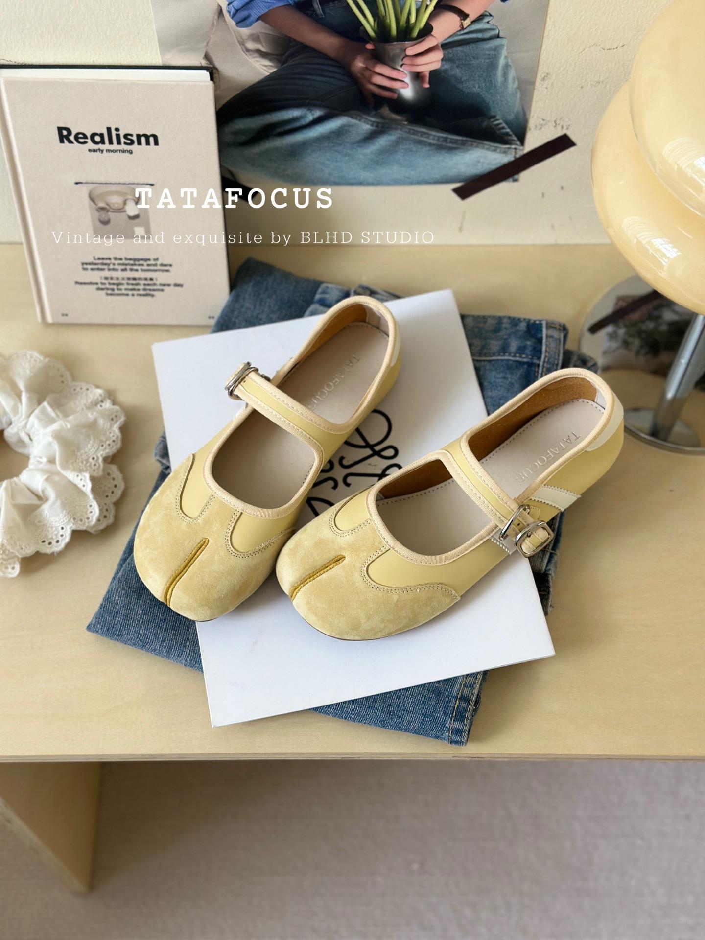 

Женские кожаные туфли с раздвоенным носком, весна 2025, новая универсальная повседневная обувь, копытца, мягкая подошва, мягкий верх, туфли-лодочки 39