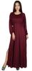 Bimba Women Boho Gothic Style Long Maxi Dress Lace Long Sleeves Gown