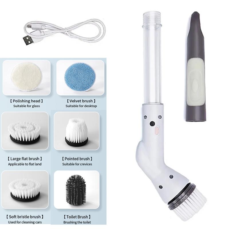 Electric Cleaning Brush Waterproof Cleaner Wireless Charging Clean Bathroom Kitchen Cleaning Tools Set