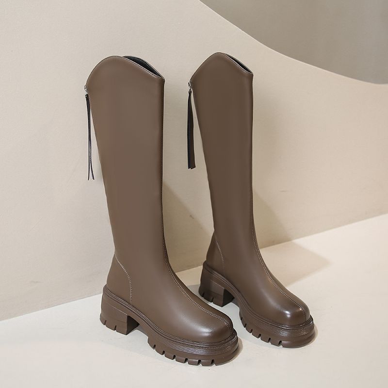 Small thick-soled boots women's 2025 autumn and winter new high tube but knee knight boots boots Martin boots ins