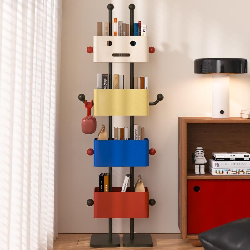 Robot Book Shelf Multi-layer Household Children Book Shelves Bedroom Wrought Iron Magazine Rack Multifunction Organizers Shelf