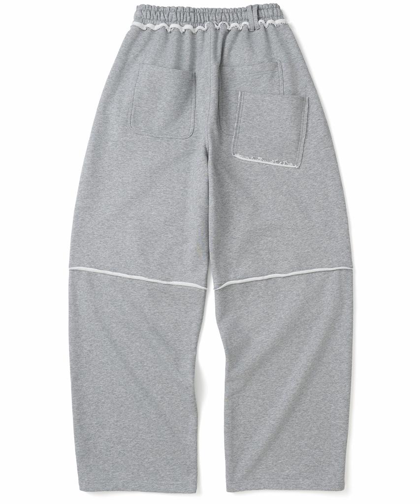 NOT4NERD Raw Edge Curved Biker Sweat Pants - Gray