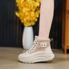 Elegant With Medium Heels Lace-up Women's Snow Boots Laces Ladies Shoes Trend 2024 Furry 39 Winter Footwear Anti Slip Pu Skid