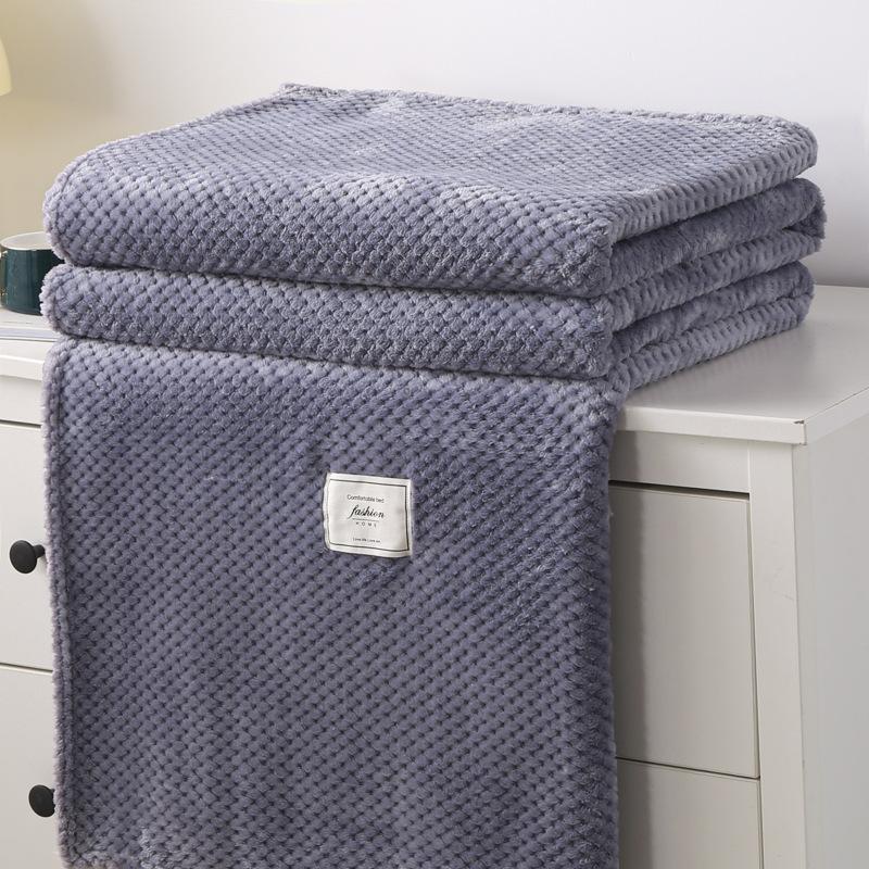 Solid Color Thickened Plush Blanket for Beds Household Coral Fleece Air Conditioning Sofa Cover Bedspread Sofa Throw Blanke