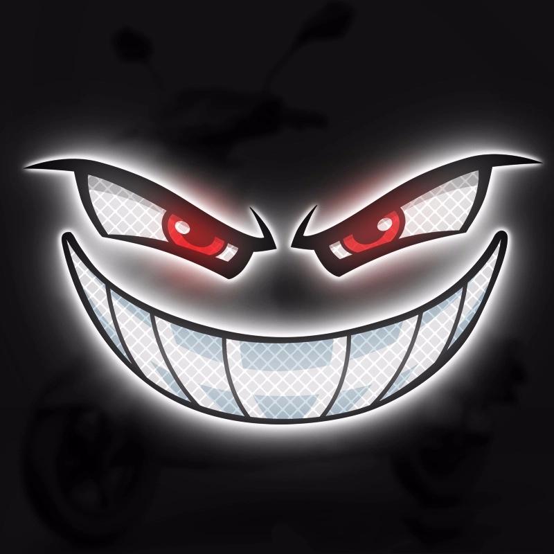 

Светоотражающие наклейки для электровелосипеда «Демонический глаз» Декоративные наклейки на автомобиль Наклейки на шлем мотоцикла Креативные предупреждающие декоративные наклейки для безопасности и стиля