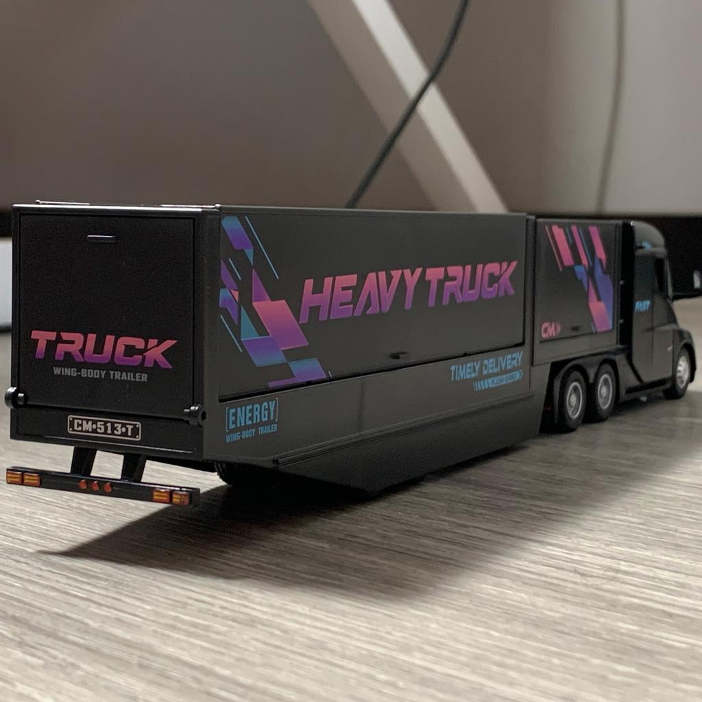 1/32 Tesla Semi Container Truck Transport Vehicle Truck High Simulation Metal Vehicle Model Excellent Home Desktop Trendy Ornament Boy