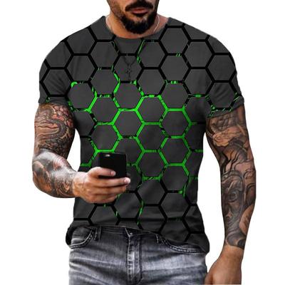 Männer T-shirt Geometrische 3d Wasser Tropfen Druck Neue Sommer Mode Rundhals Lose Kurzen ärmeln Hemd Casual Männer der T-shirt