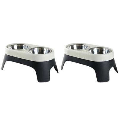 A25F-2X Dog Elevated Feeder Anti Knock Stainless Steel Raised Dog Bowl Elevated Bowls For Dog Cat Bowl