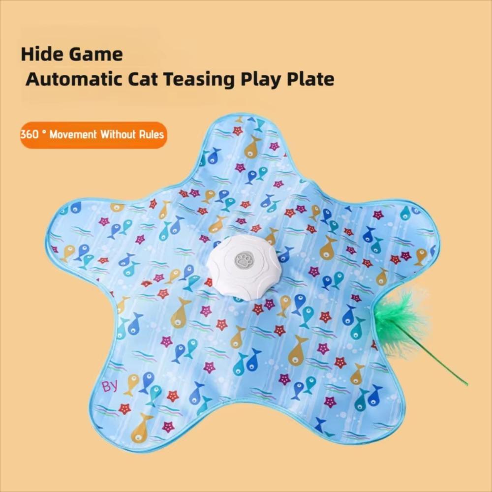 

Interactive Hide and Seek Interactive Cat Bite Resistance with Mouse Squeaky Pet Play Cover Relieve Boredom Starfish синий