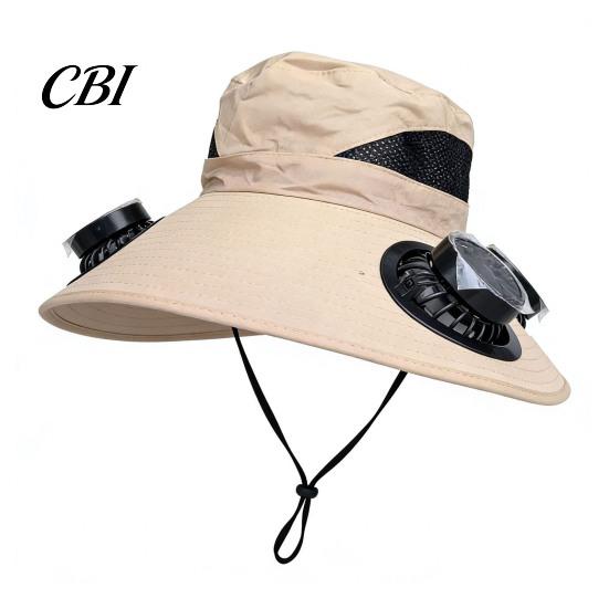 Outdoor Sun Hat with Fans Detachable Fan Design, 4 Solar UPF 50+ Bucket Hat, Battery Backup Adjustable Fit Cooling Built-in Panels And Type-C Charging C