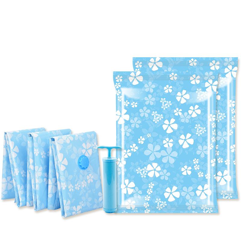 Утолщенный вакуумный мешок для хранения ткани компрессионные мешки с ручным насосом многоразовый органайзер для одеял одежды стеганых одеял дорожный пылезащитный мешок 70x50cm-1pc 1570₽