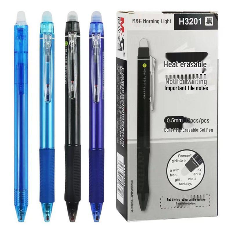 Chenguang H3201 Crystal Blue Heat Erasable Clickable Pen, 0.5mm Bullet Tip Crystal Blue