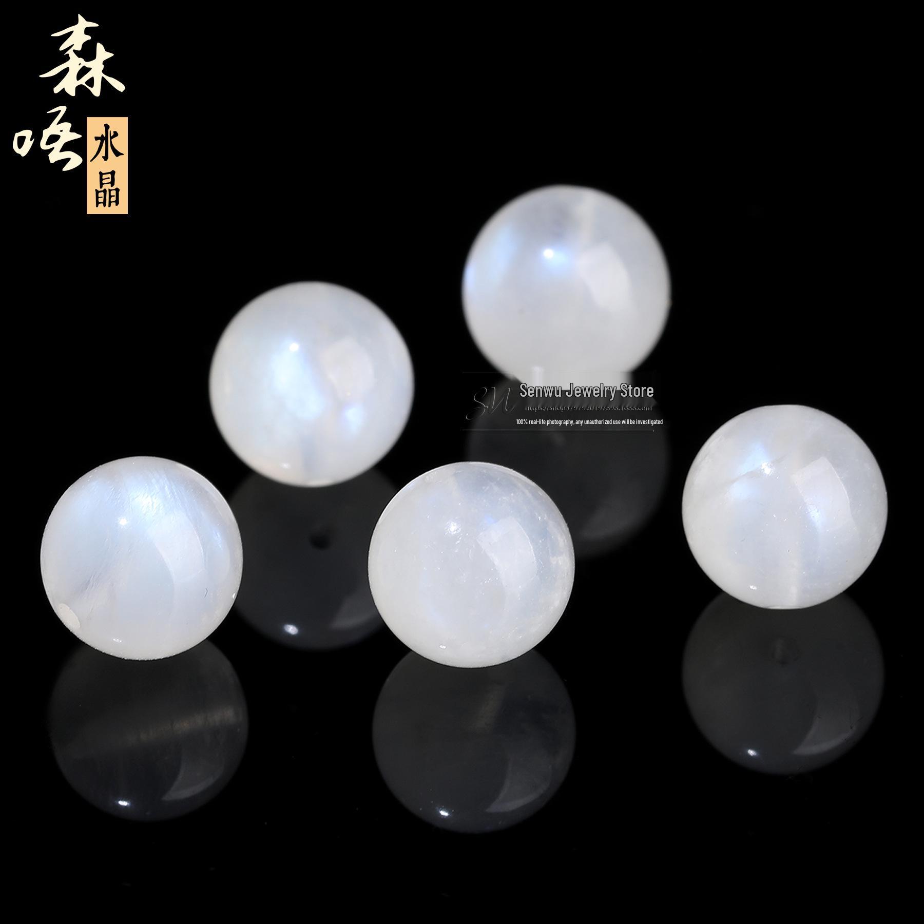 Forest Crystal Natural Blue Moonstone Round Beads for DIY Jewelry Accessories 6mm/Piece