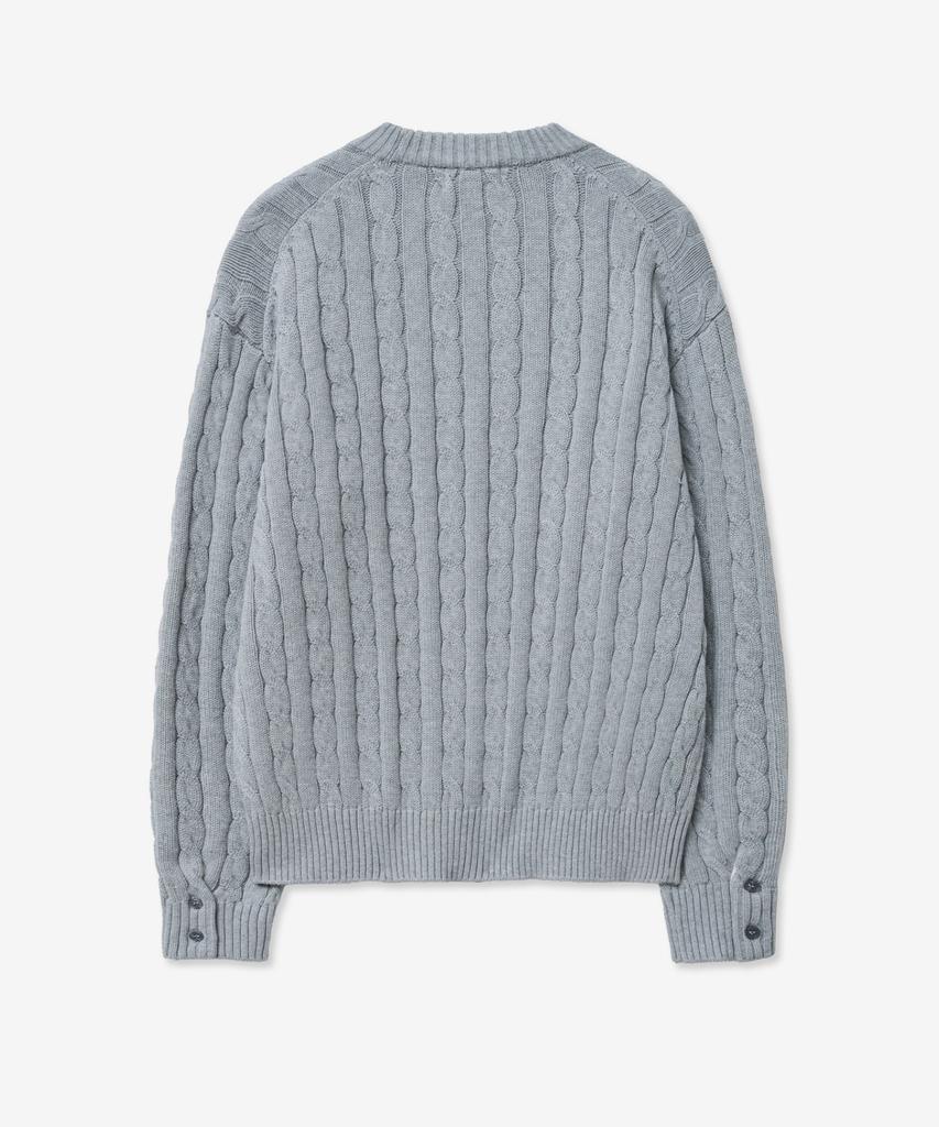 Tienjiti Cable Long Sleeves Knit Top (Gray) Tnsw5E102G2