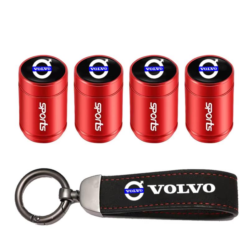 Car Logo Tire Valve Stems Cap Keychain Style Wheel Air Valve Cover For Volvo Xc60 Xc90 V40 V60 S60 V50 V90 S80 C40 XC40 V70 XC70