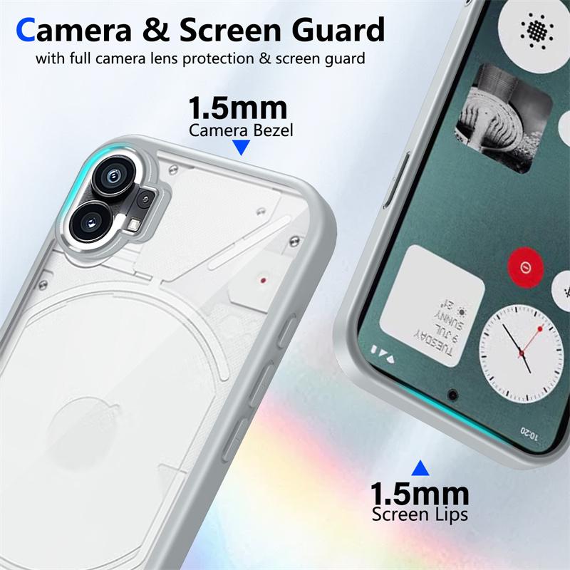 Nothing Phone One Phone1 Case Shockproof Silicone TPU Bumper with Clear Back Hard Cover Phone Case for Nothing Phone 1 One A063