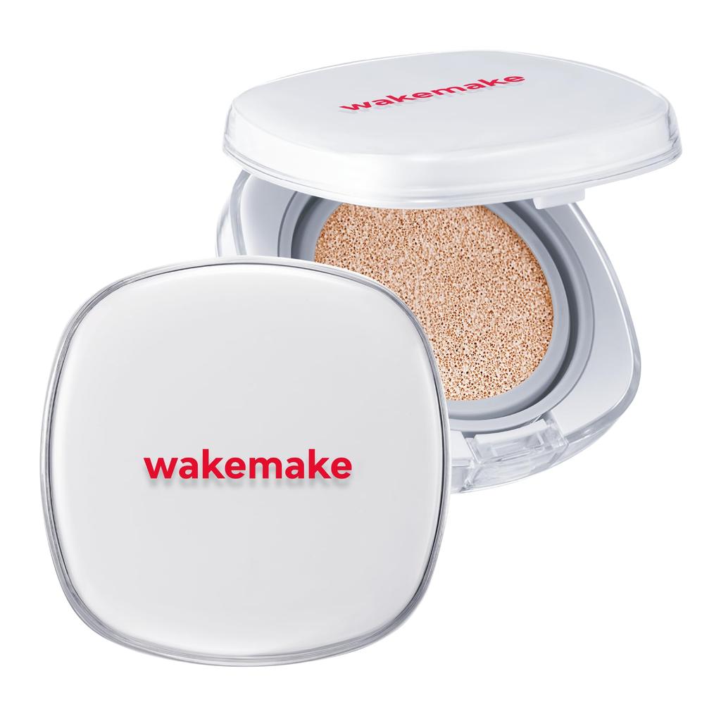 Wakemake Seamless Wear Cushion Foundation Natural Pore Popular Korean Cosmetics Rosy SPF50+ PA+++ Moisturizing, Coverage, Coverage, Long-Lasting, (22P
