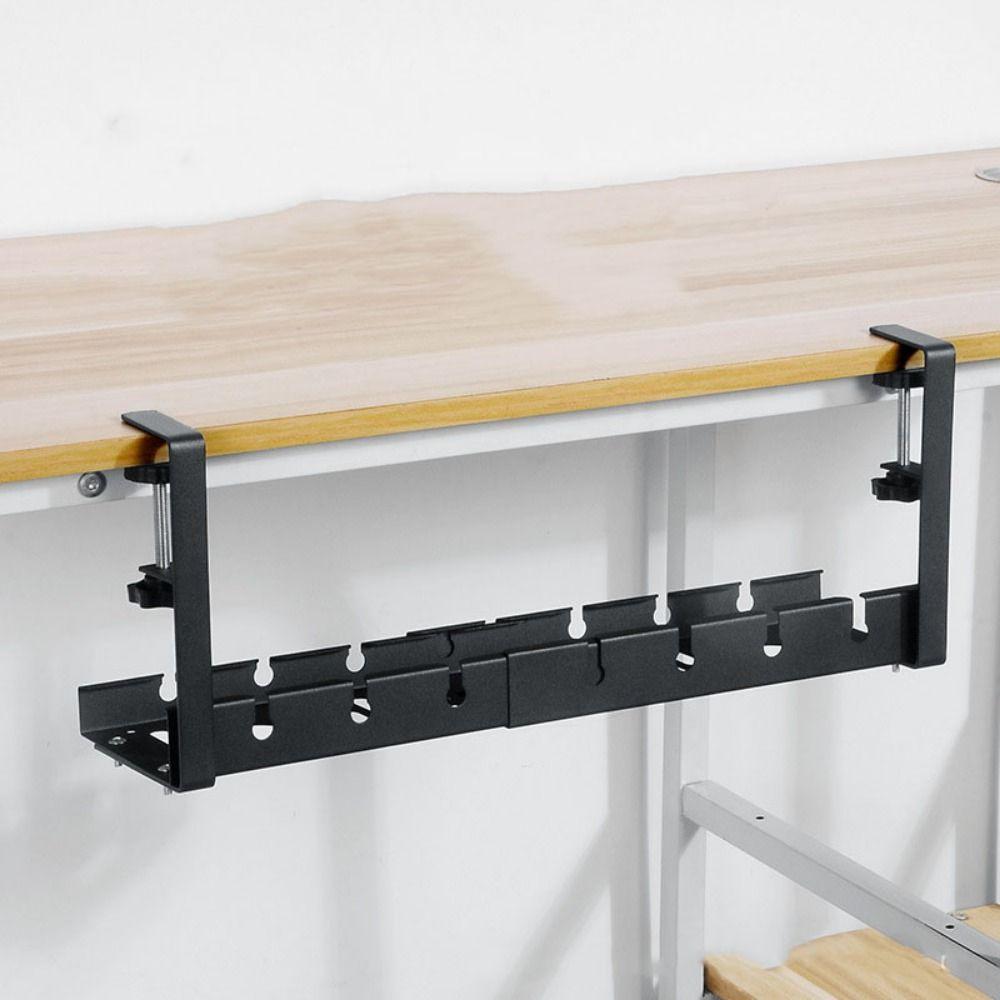 Space Saving Retractable Cable Storage Rack No Drilling Under Desk Cable Shelf  Computer Desk