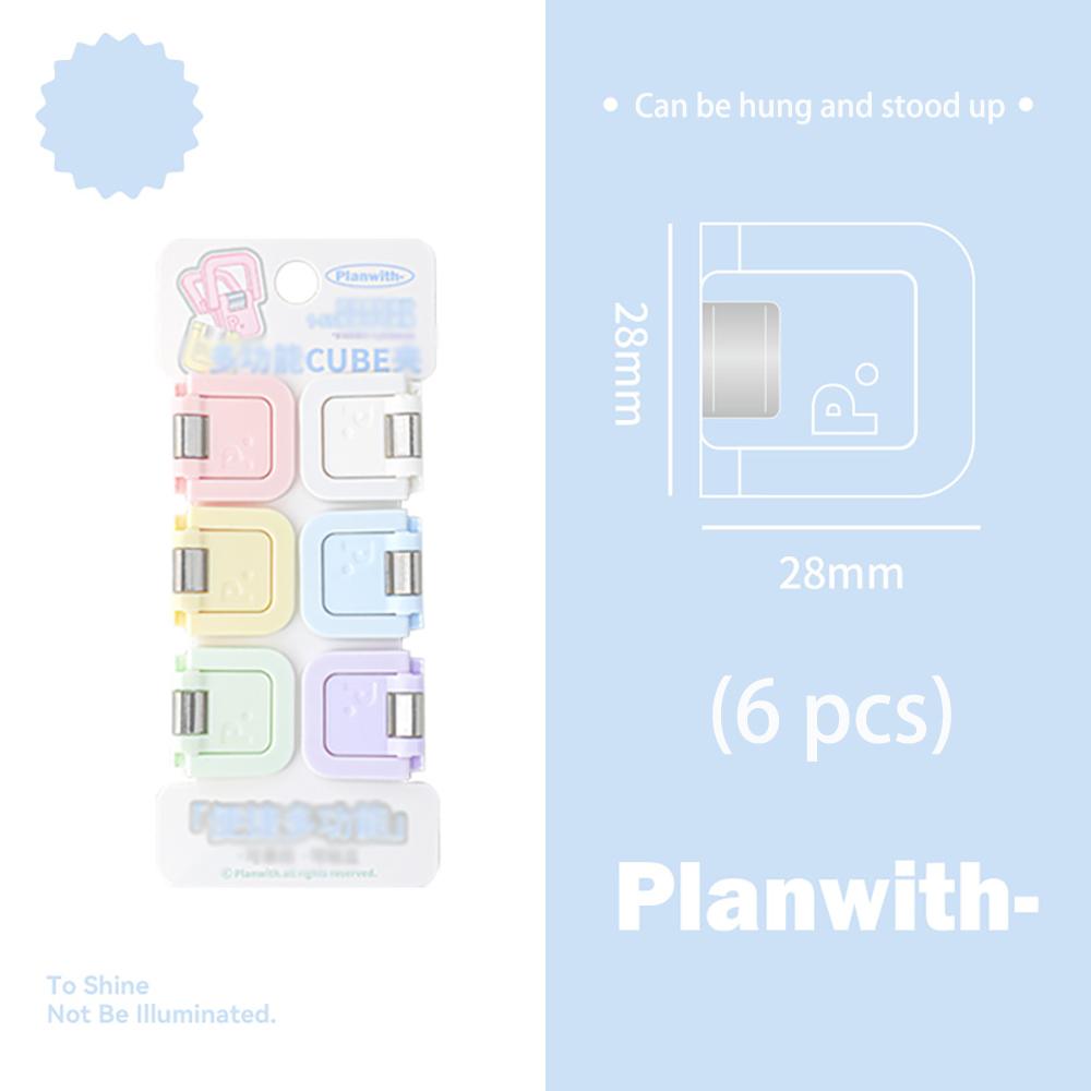 Cube shaped multifunctional student mini clip, note holder, bill holder, long tail clip, office storage