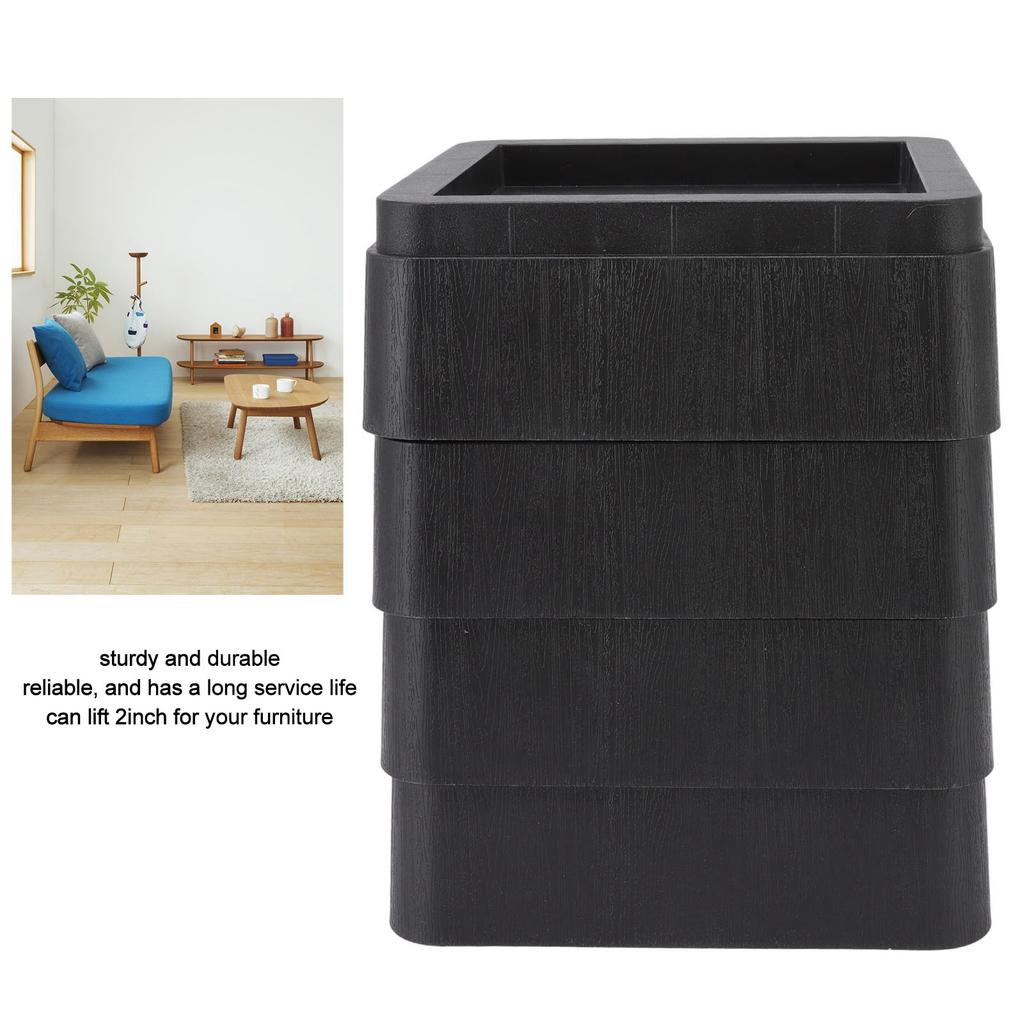 4Pcs Furniture Risers Plastic 2inch Chair Table Leg Protector Home Accessories for Bed Couch Sofa