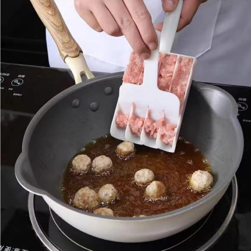 Gehackte Garnelen-Gerät Vierfachform Fleischbällchen-Maker Küche Squeeze Fischbällchen Reis-Fleisch-Knödel Werkzeug Fleisch & Geflügel