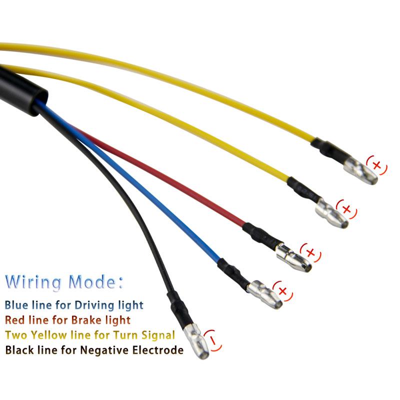 Universal 12V Motorcycle LED Brake Tail Light Signal Lights LED Integrated Tail Light with License Plate Bracket White Yellow