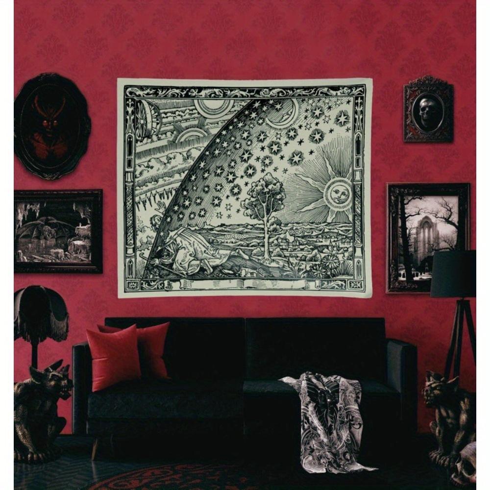 Celestial Dreamscape Vintage Engraving Tapestry Perfect for Cozy Unique Artistic Timeless Home Decor