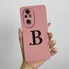 For Honor 200 Case Honor 200 Pro Phone Case Cute Initial Letters Square ShockProof Soft Silicone Back Cover Fundas Honor 200 Pro